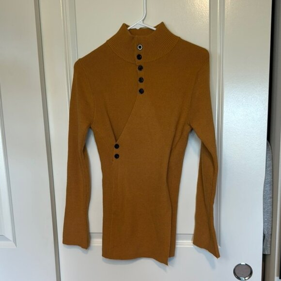 Chic Tan Button-Up Sweater - Picture 2 of 10